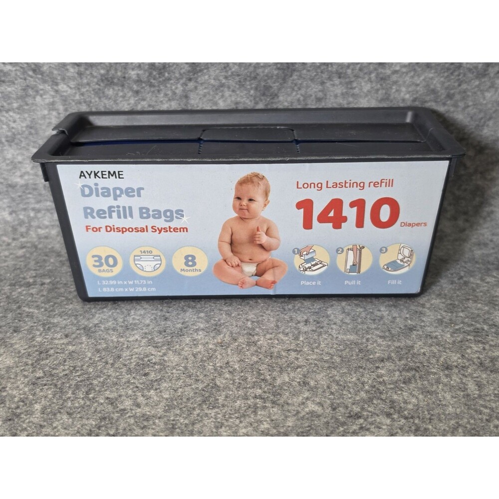 AYKEME Diaper Genie Compatible Refill Bags 30 Pack Diaper Disposal 1410 Diapers